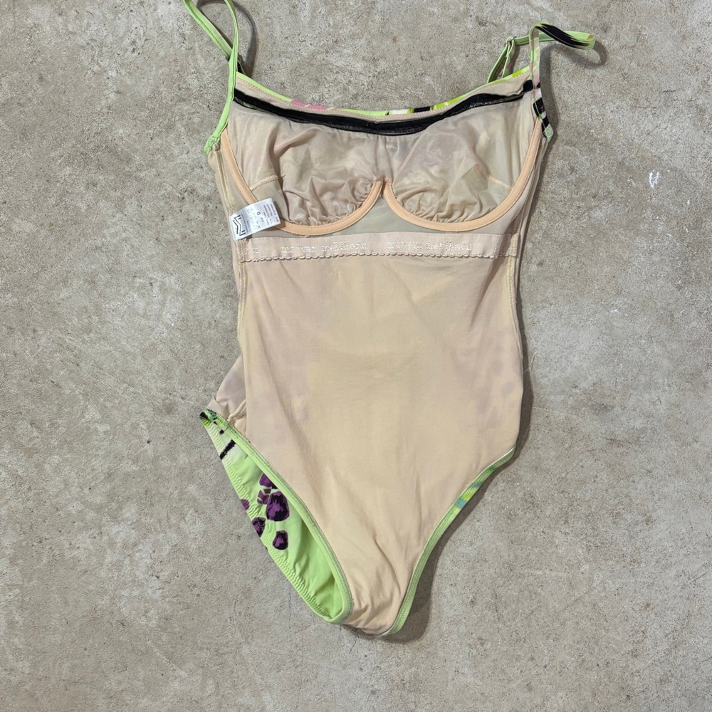 Maryan Melhorn One Piece Swimsuit Women’s Size 8 Green Black D Cup Animal Print - Picture 8 of 12